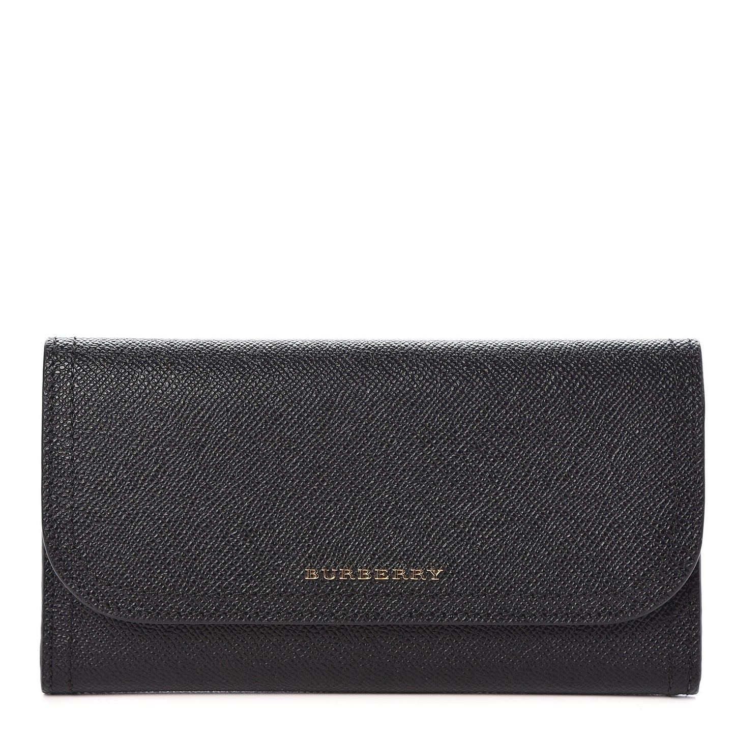 Grainy Calfskin Ashton Continental Flap Wallet Black