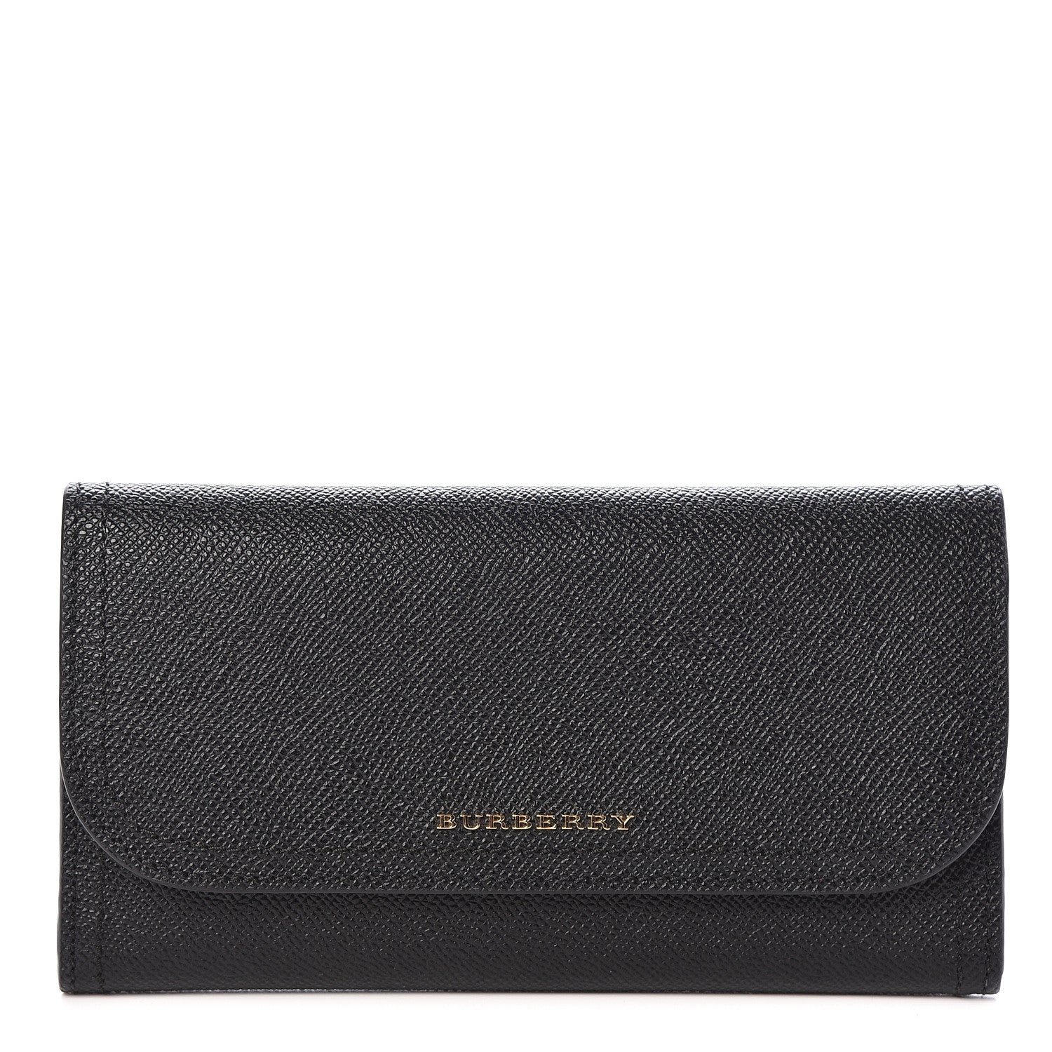 Burberry Grainy Calfskin Ashton Continental Flap Wallet Black 1 of 6