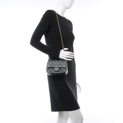 Chanel Caviar Quilted Mini Square Flap Dark Grey 2 of 8