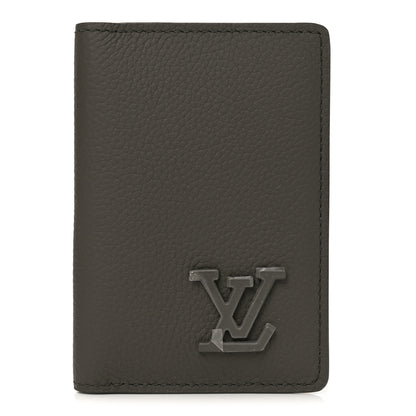 Louis Vuitton Grained Calfskin Aerogram Pocket Organizer Khaki 1 of 7