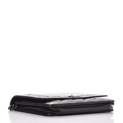 Chanel Caviar Quilted Boy Wallet On Chain WOC Black 4 of 9