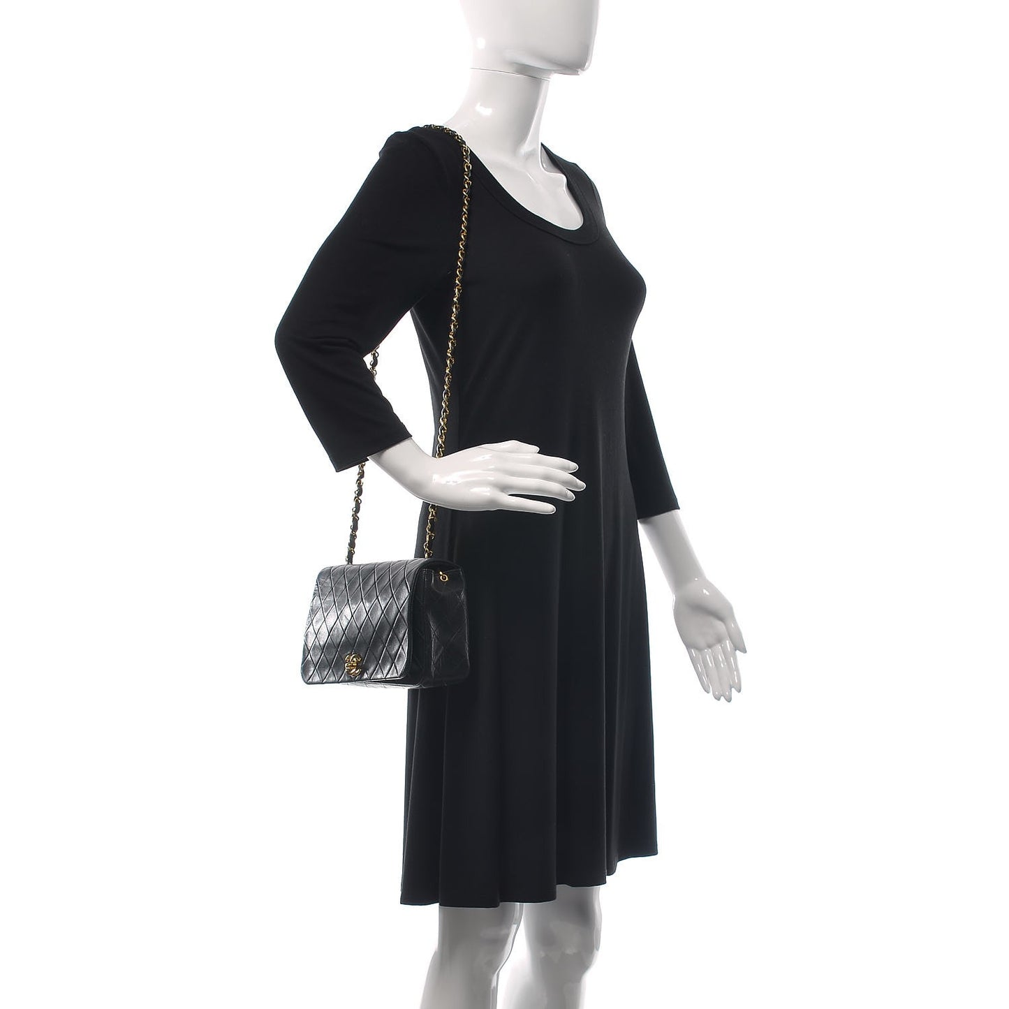 Lambskin Quilted Small Single Flap Black