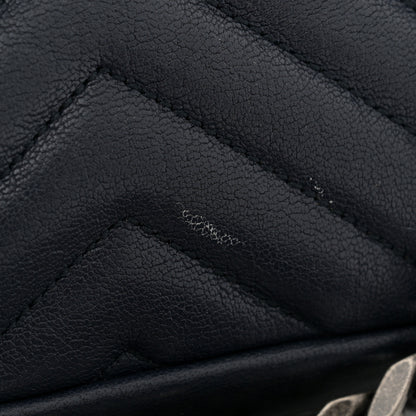 Saint Laurent Sheepskin Matelasse Chevron Monogram Medium College Bag Deep Marine 13 of 15