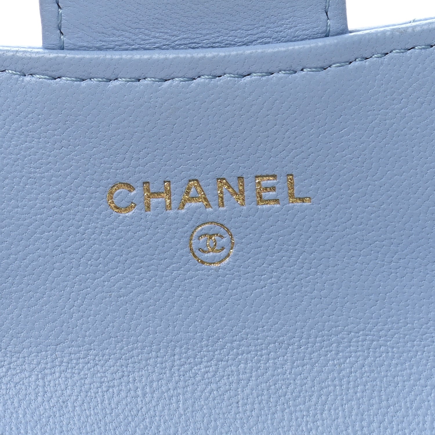 Chanel Lambskin Quilted Flap Card Holder Wallet Light Blue 6 of 8