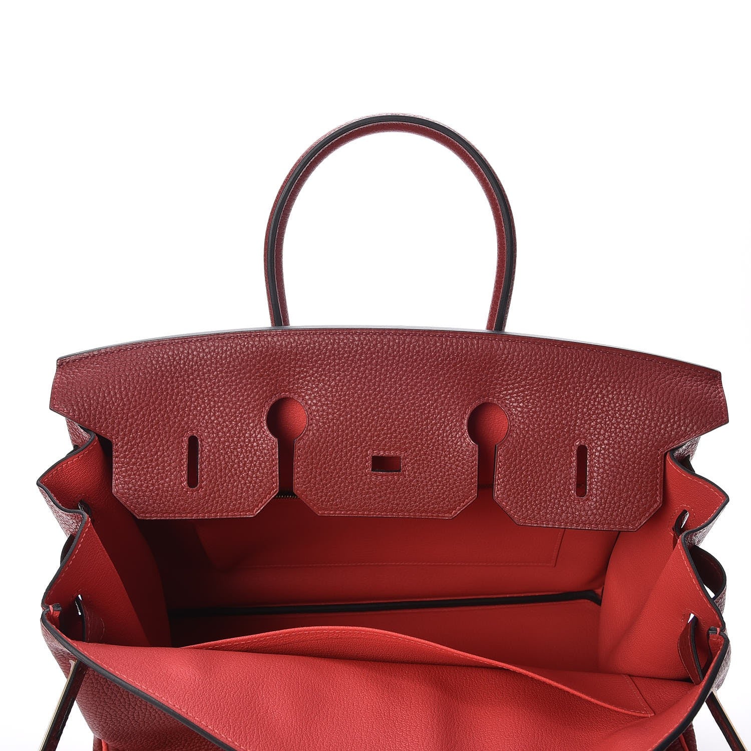 Hermes Togo Horseshoe Bi-Color Birkin 35 Rouge H Bougainvillea 7 of 33