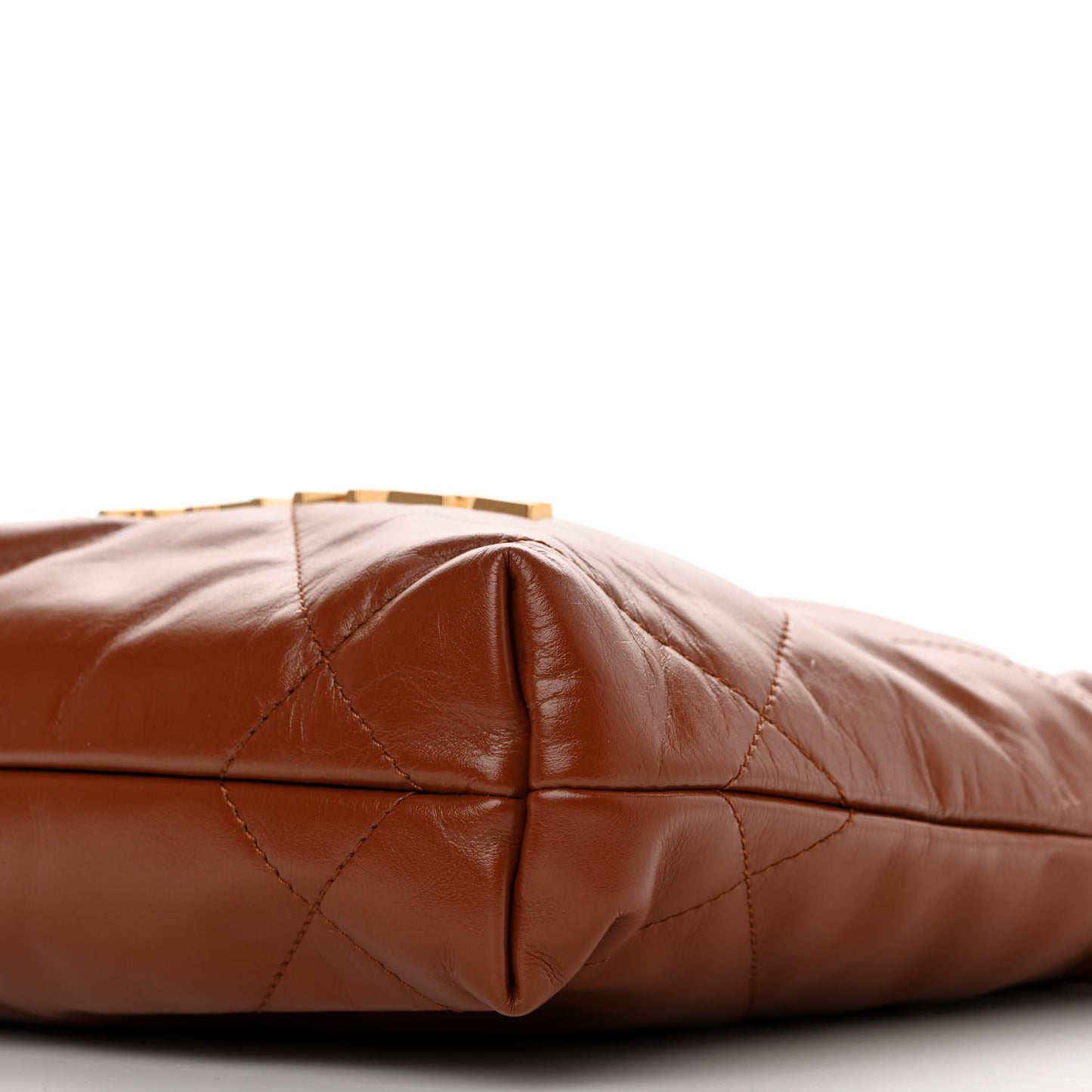 Shiny Calfskin Quilted Mini Chanel 22 Light Brown