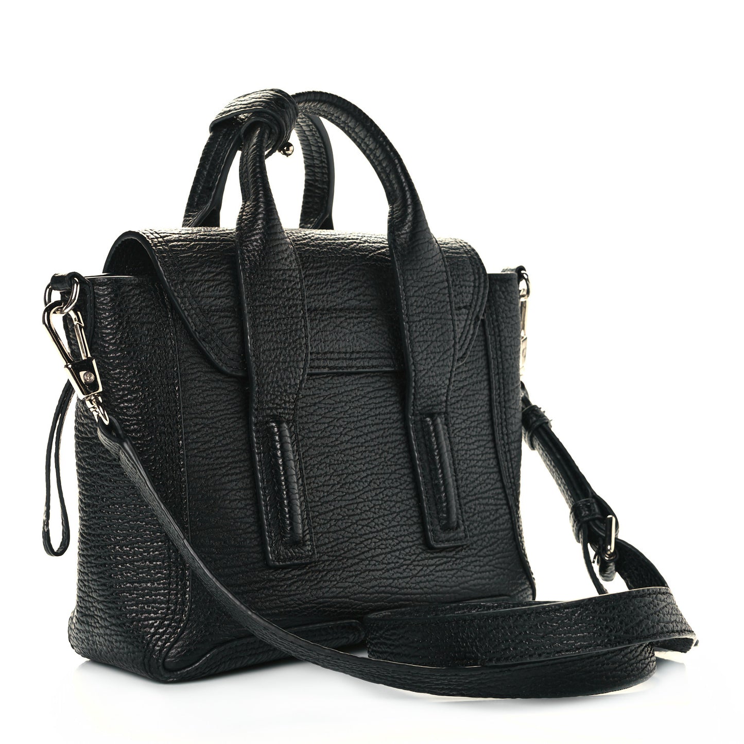 Textured Calfskin Mini Pashli Satchel Black
