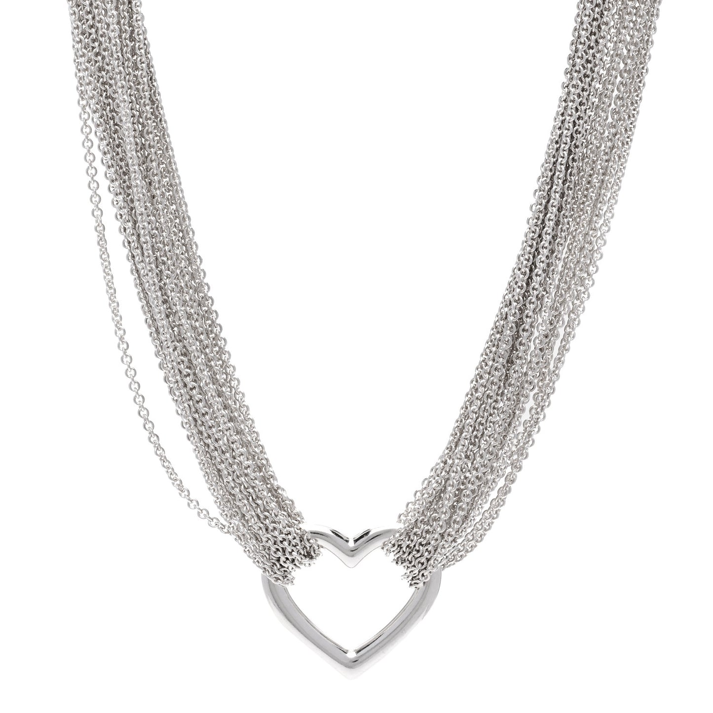 Sterling Silver Heart Mesh Necklace