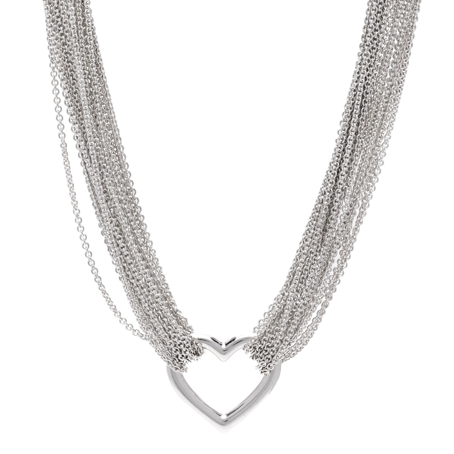 Tiffany Sterling Silver Heart Mesh Necklace 1 of 5