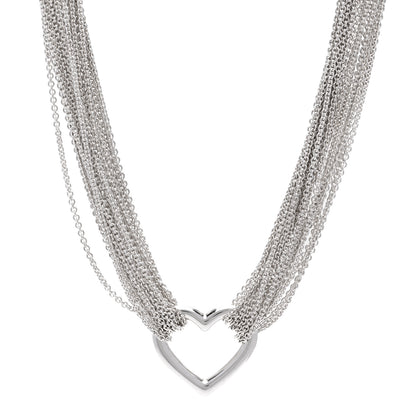 Tiffany Sterling Silver Heart Mesh Necklace 1 of 5