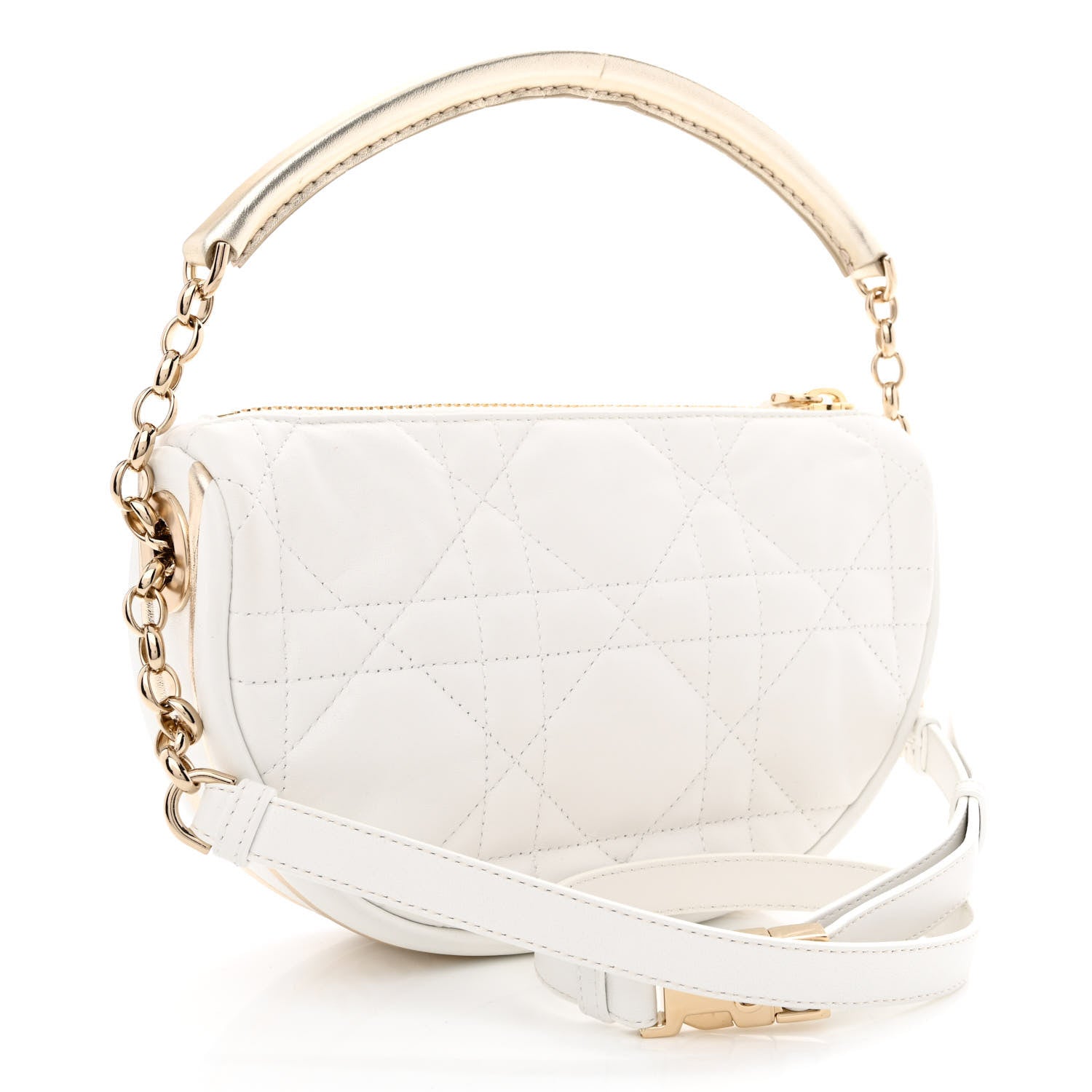 Christian Dior Lambskin Cannage Small Dior Vibe Hobo Bag Latte 3 of 11