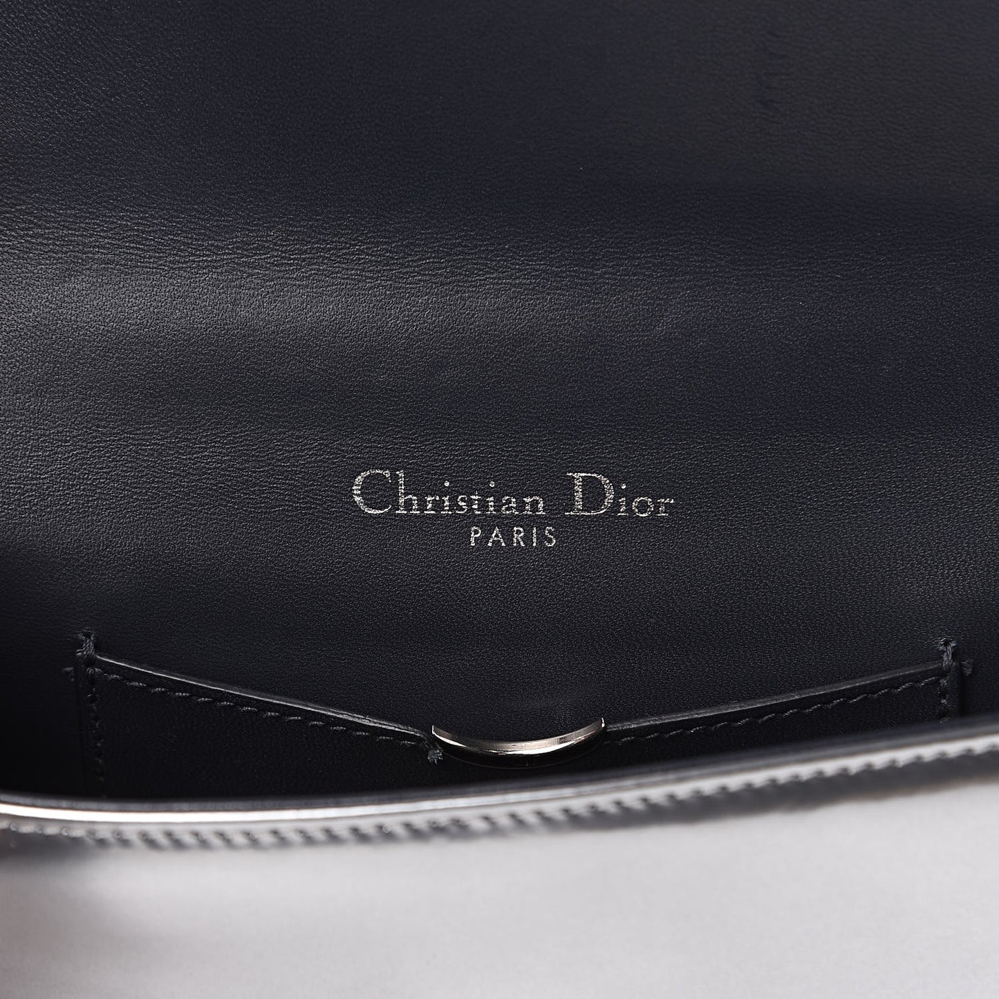 Metallic Patent Micro-Cannage Mini Diorama Flap Bag Silver