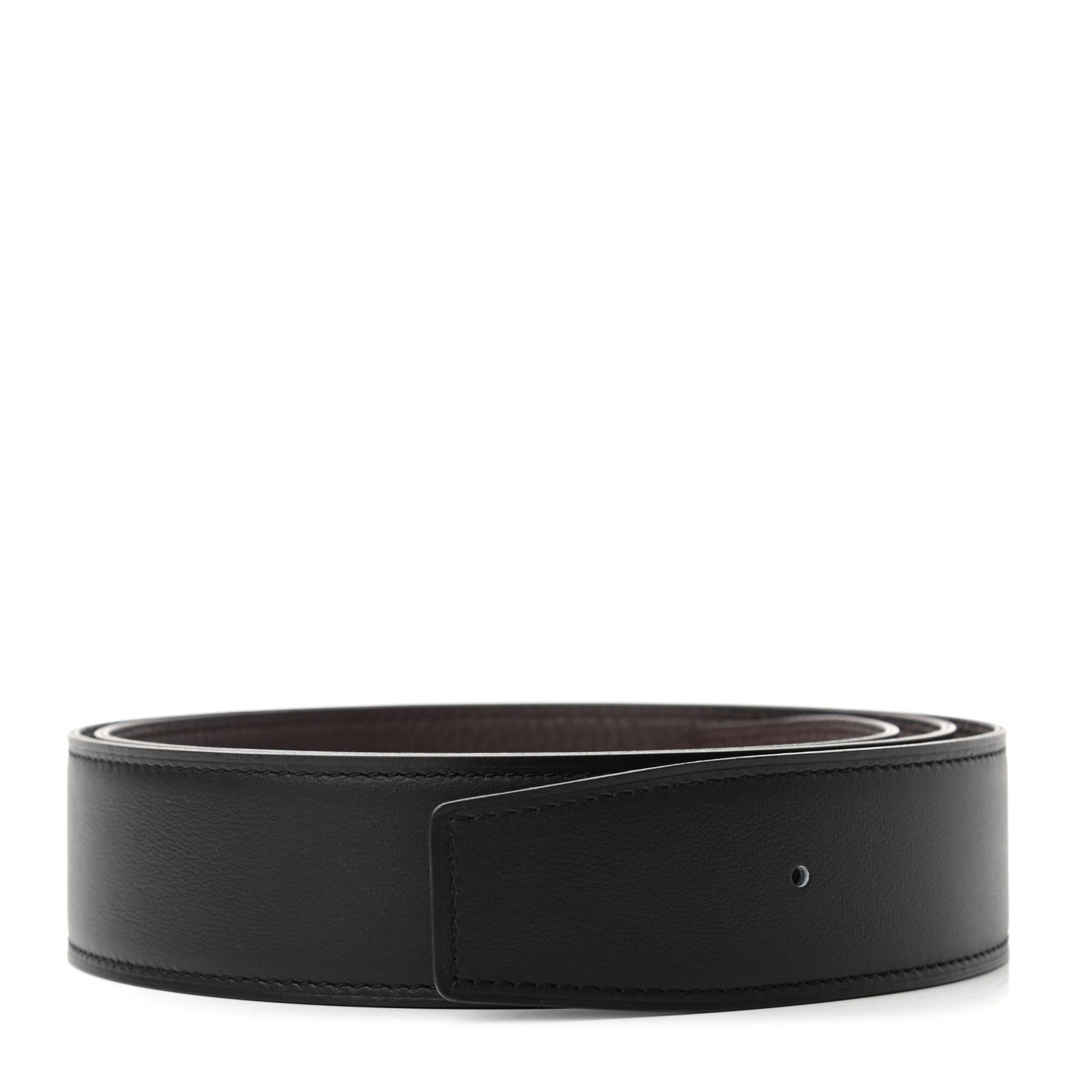 Hermes Box Togo 32mm Belt Strap 95 Black Chocolate 1 of 5
