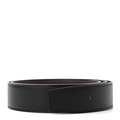 Hermes Box Togo 32mm Belt Strap 95 Black Chocolate 1 of 5