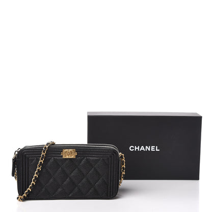 Chanel Caviar Quilted Small Boy Clutch With Chain Black 16 of 16