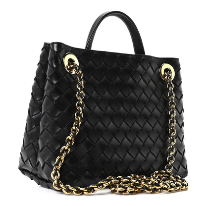 Bottega Veneta Nappa Intrecciato Small Andiamo With Chain Shoulder Bag Black 3 of 9