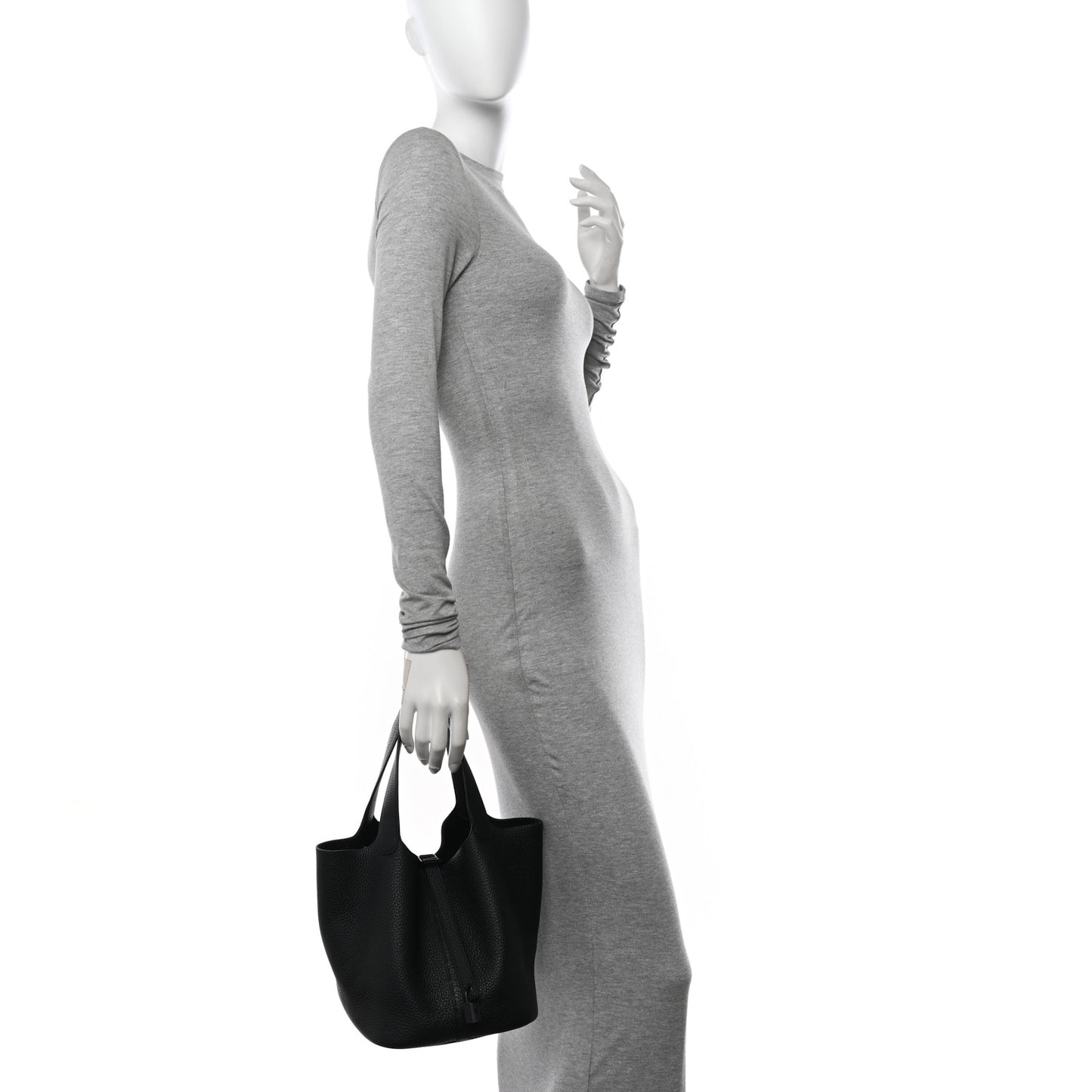 Taurillon Clemence Monochrome Picotin Lock 22 MM Black