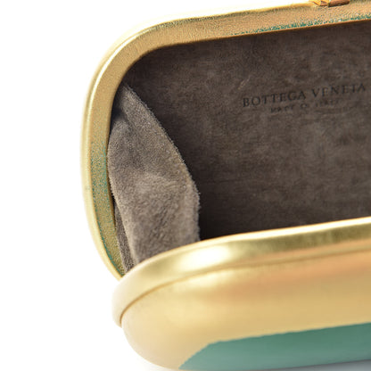 Bottega Veneta Gilded Waxed Leather Knot Clutch Gold Green 11 of 13