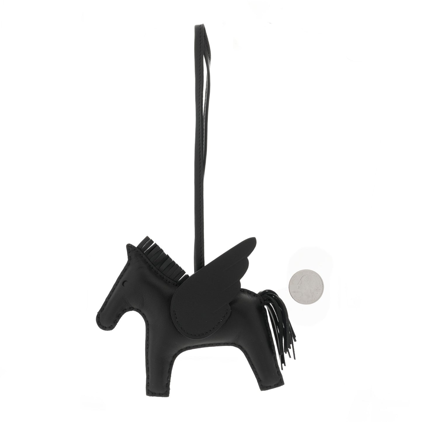 Milo Lambskin Grigri Rodeo Horse Bag Charm MM So Black