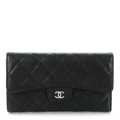 Chanel Caviar Quilted Large Flap Wallet Black 1 of 8
