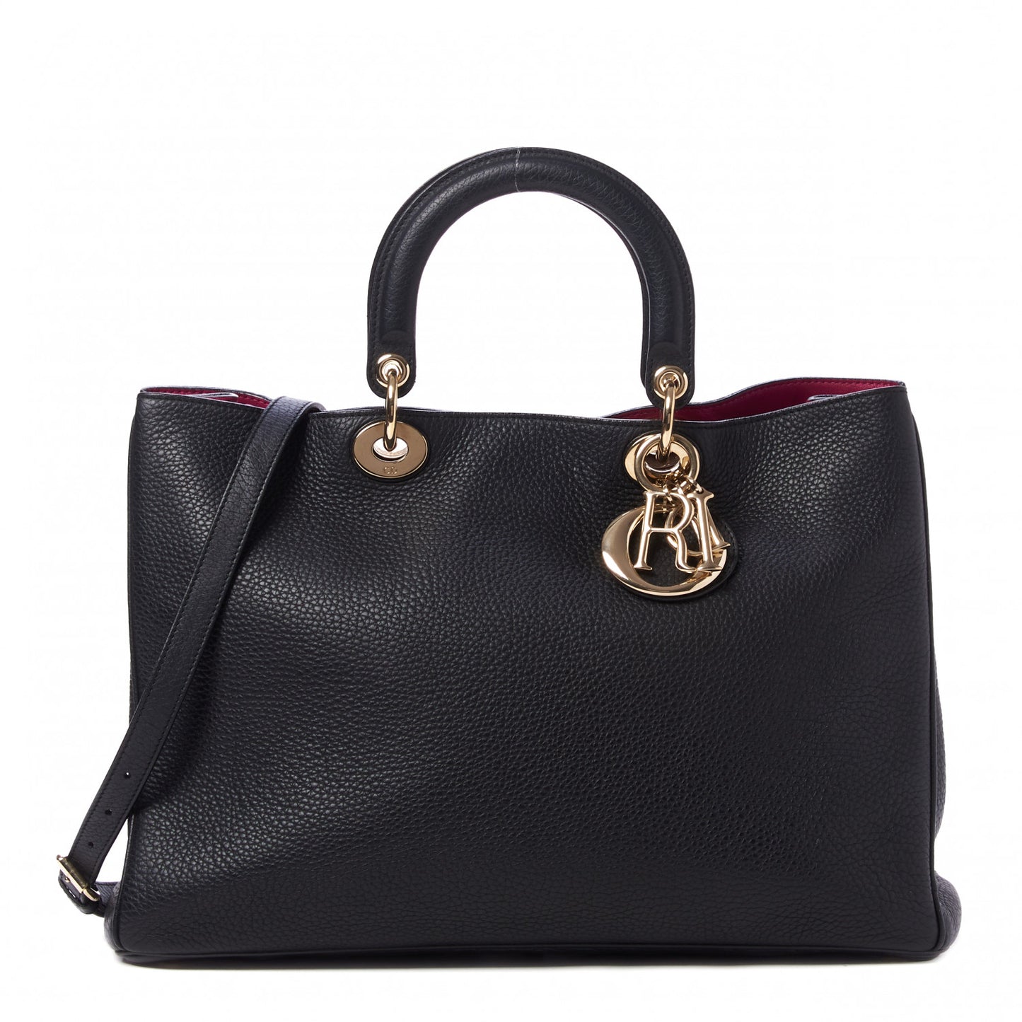 Smooth Calfskin Large Diorissimo Tote Black Rose Indien