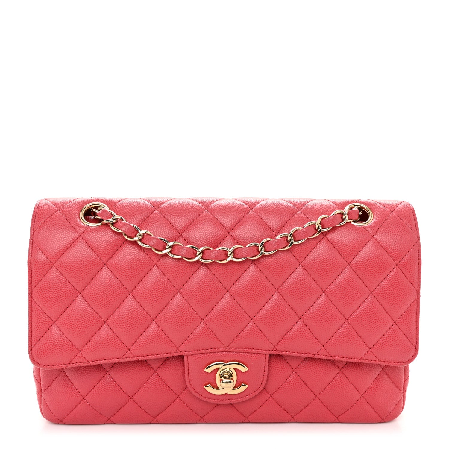 Chanel Caviar Quilted Medium Double Flap Dark Pink 1 of 10