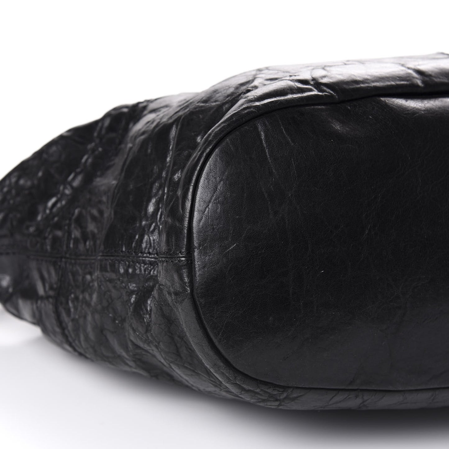 Wrinkled Lambskin Medium Nightingale Black