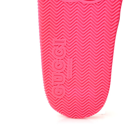 Gucci Rubber Web Womens Criss Cross Slide Sandals 35 Coral New Shamarock 6 of 9