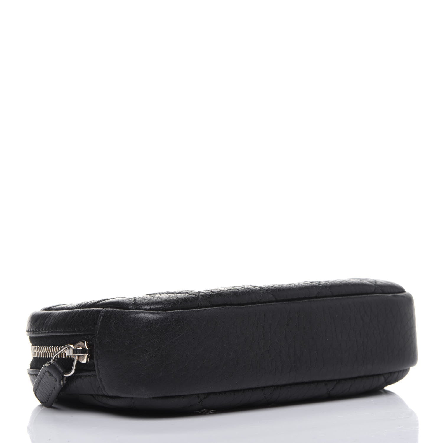 Chanel Calfskin Quilted Small Curvy Pouch Cosmetic Case Navy Blue 4 of 10