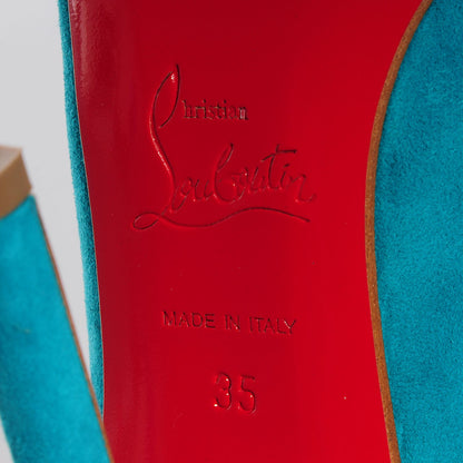 Christian Louboutin Suede So Kate 120 Pumps 35 Bright Blue 6 of 6