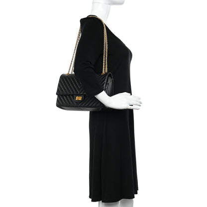 Chanel Aged Calfskin Chevron Quilted 2.55 Reissue 226 Flap Black 2 of 10