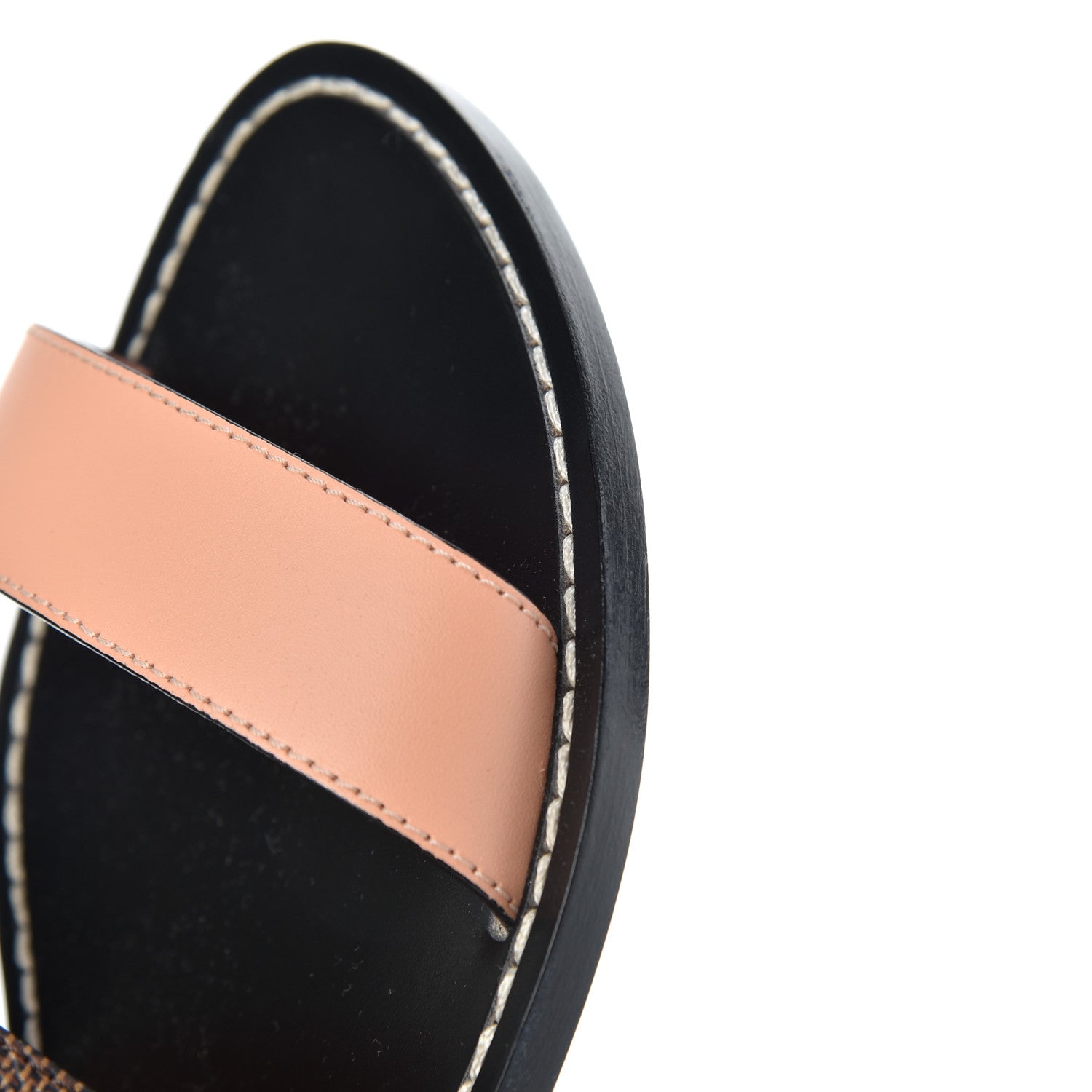 Louis Vuitton Calfskin Damier Ebene Passenger Flat Sandals 36 Venus Pink 11 of 14
