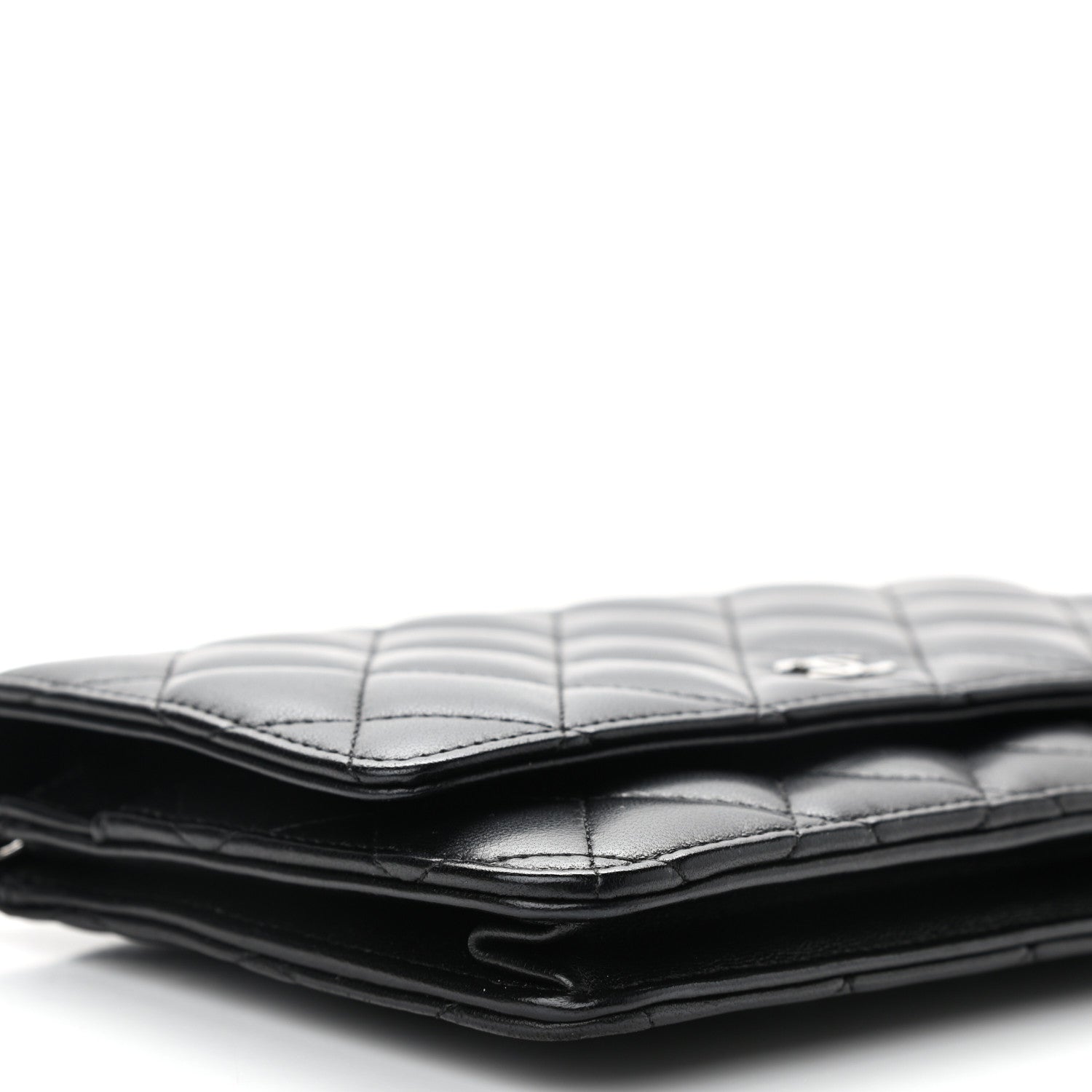 Chanel Lambskin Quilted Wallet On Chain WOC Black 10 of 12