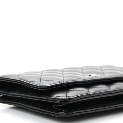 Chanel Lambskin Quilted Wallet On Chain WOC Black 10 of 12