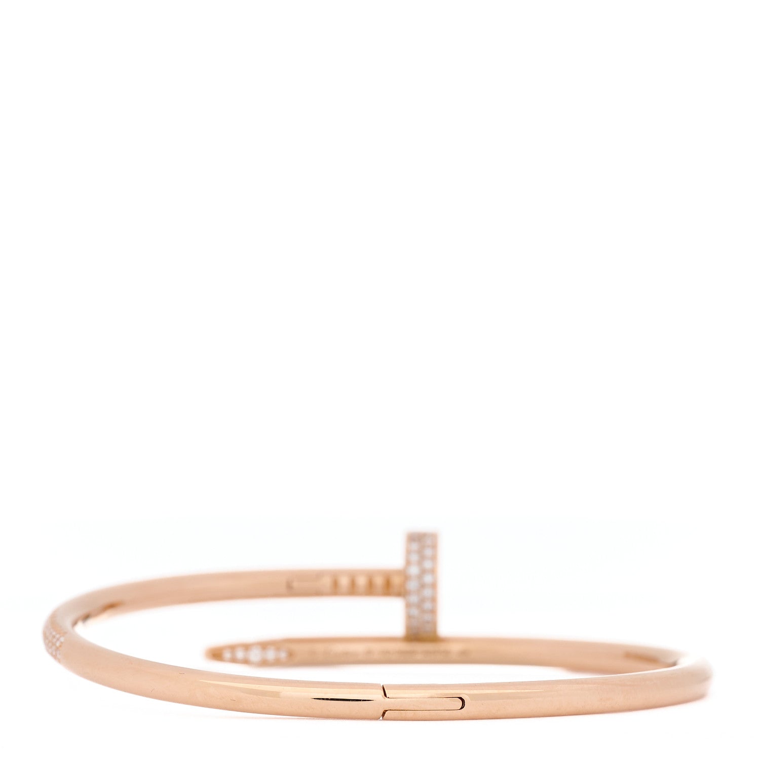 Cartier 18K Pink Gold Diamond Juste Un Clou Paved Bracelet 17 2 of 4