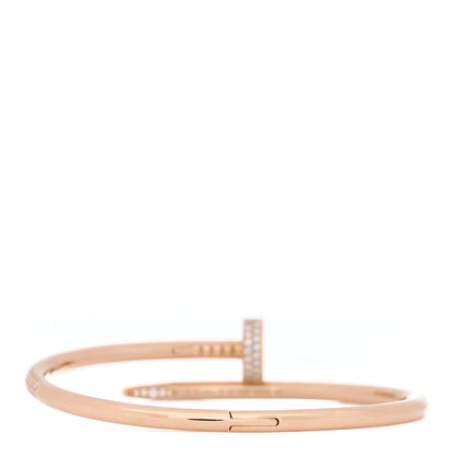 Cartier 18K Pink Gold Diamond Juste Un Clou Paved Bracelet 17 2 of 4