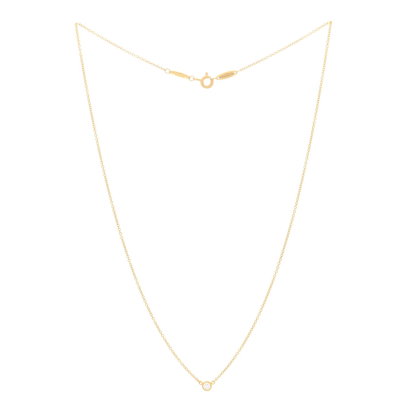 18K Yellow Gold Diamond .08ct Elsa Peretti Diamonds by the Yard Pendant Necklace