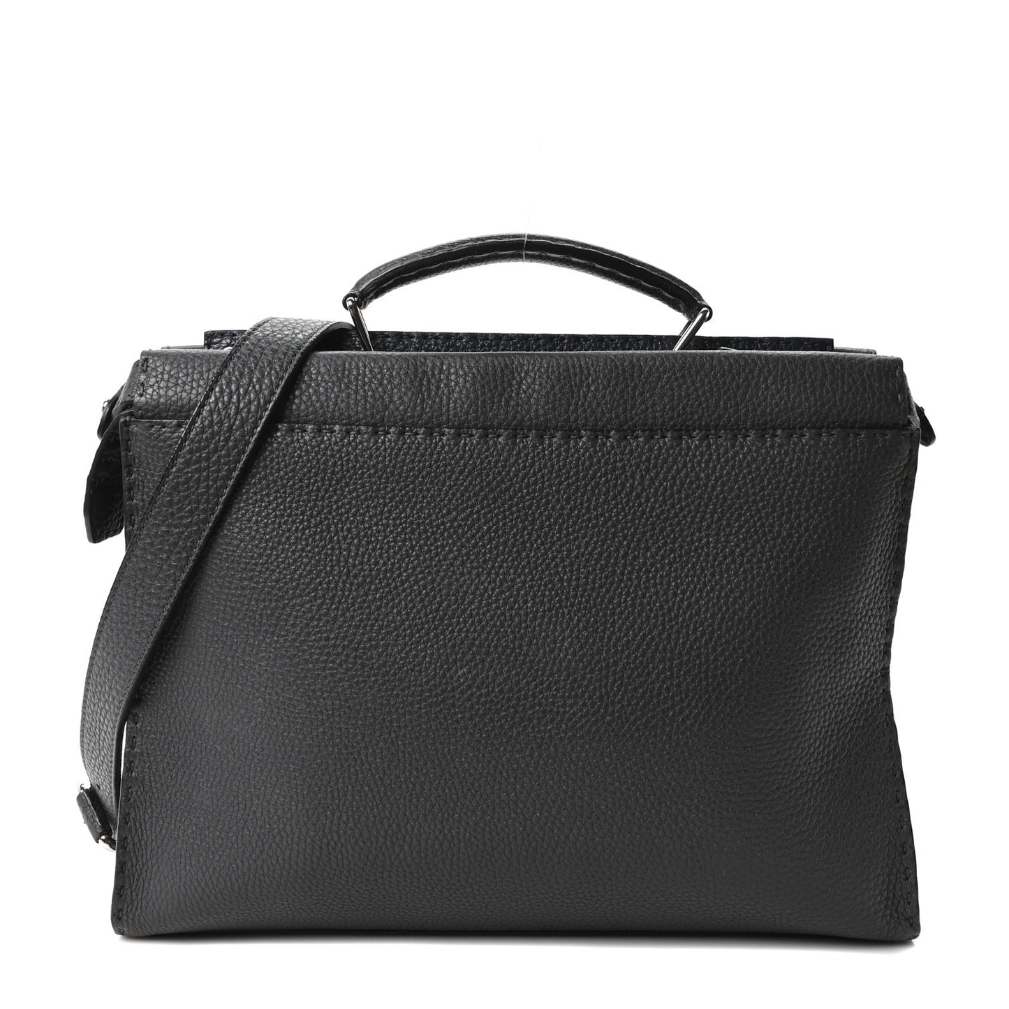 Vitello Grace FF 1974 Embossed Large Peekaboo Iconic Fit Satchel Anthracite