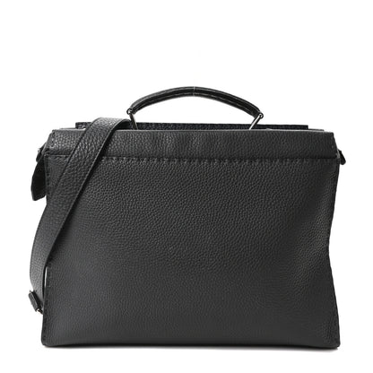 Fendi Vitello Grace FF 1974 Embossed Large Peekaboo Iconic Fit Satchel Anthracite 1 of 9