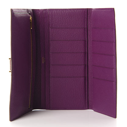 Hermes Chevre Mysore Tri-Fold Bearn Wallet Anemone 5 of 7