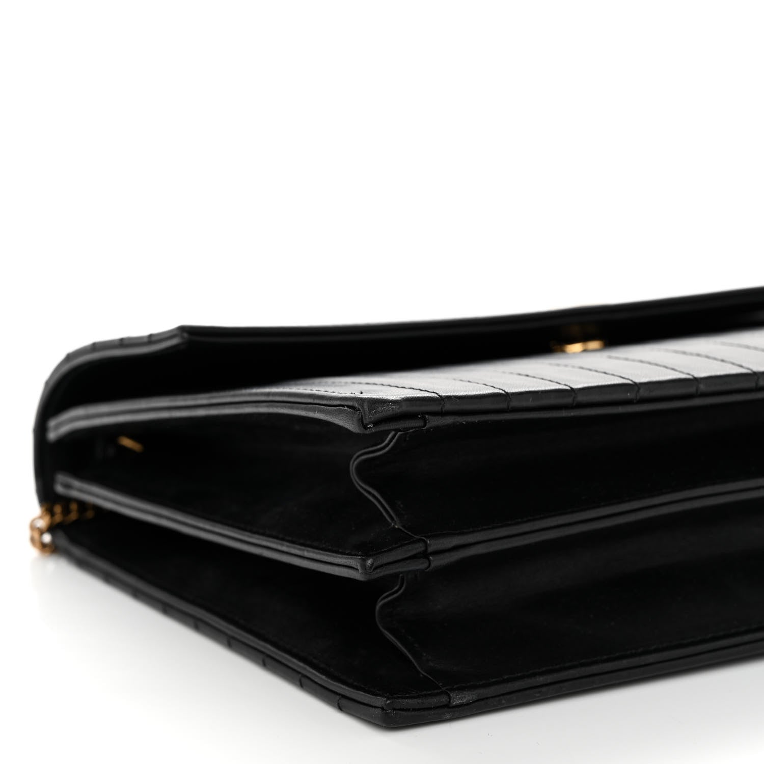 Saint Laurent Calfskin Matelasse Victoire Chain Wallet Black 8 of 9