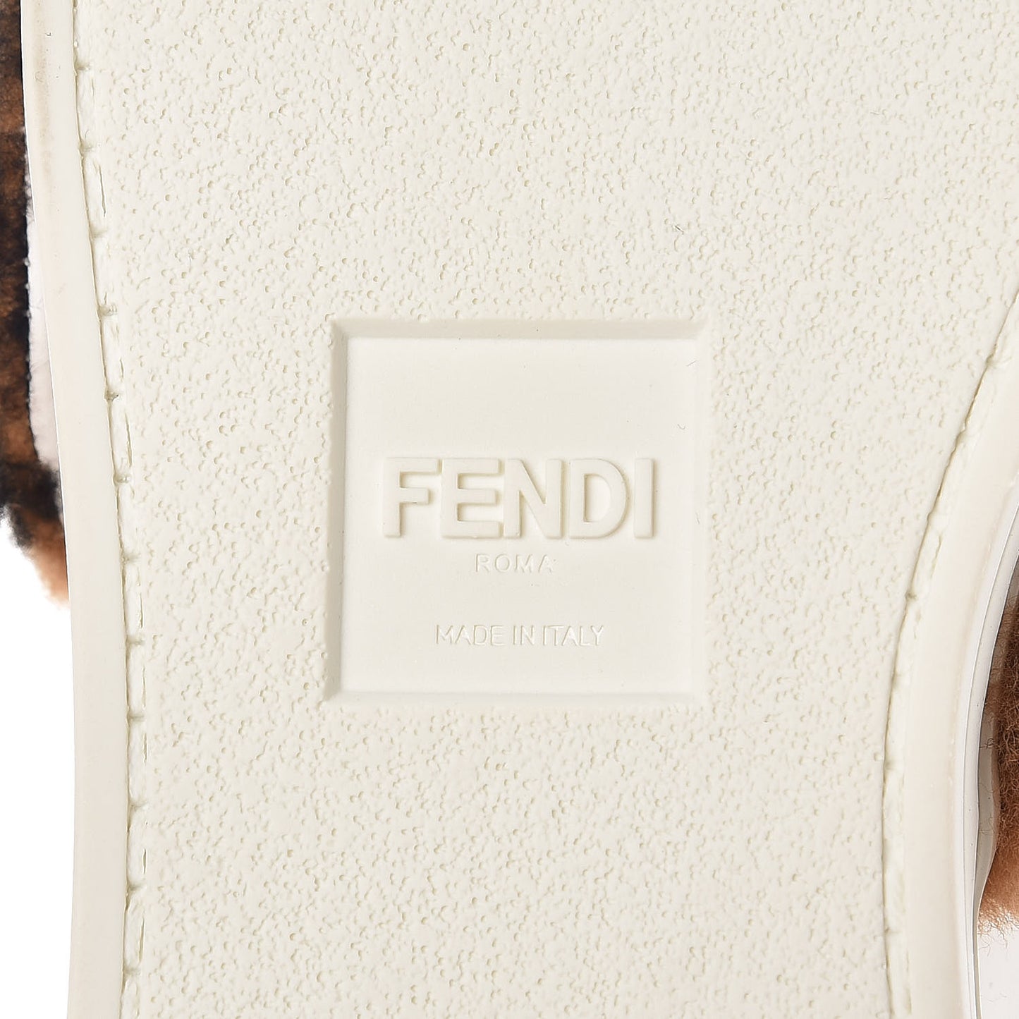 Vitello Shearling FF Velcro Slip On Sneakers 37 White