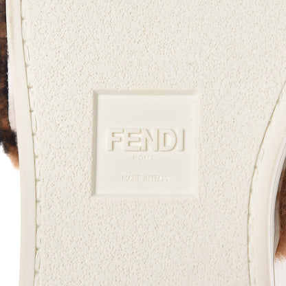 Fendi Vitello Shearling FF Velcro Slip On Sneakers 37 White 8 of 10