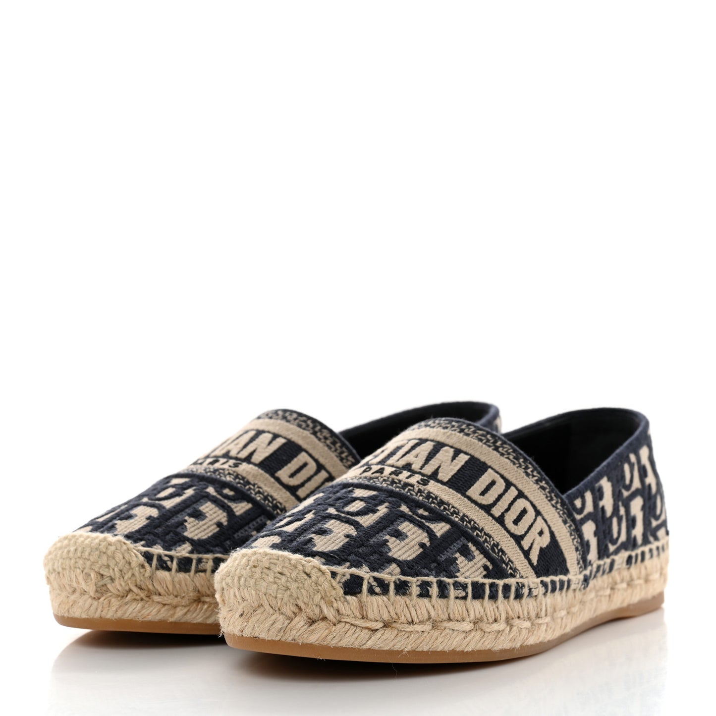 Oblique Embroidered Granville 15mm Espadrilles 35.5 Deep Blue