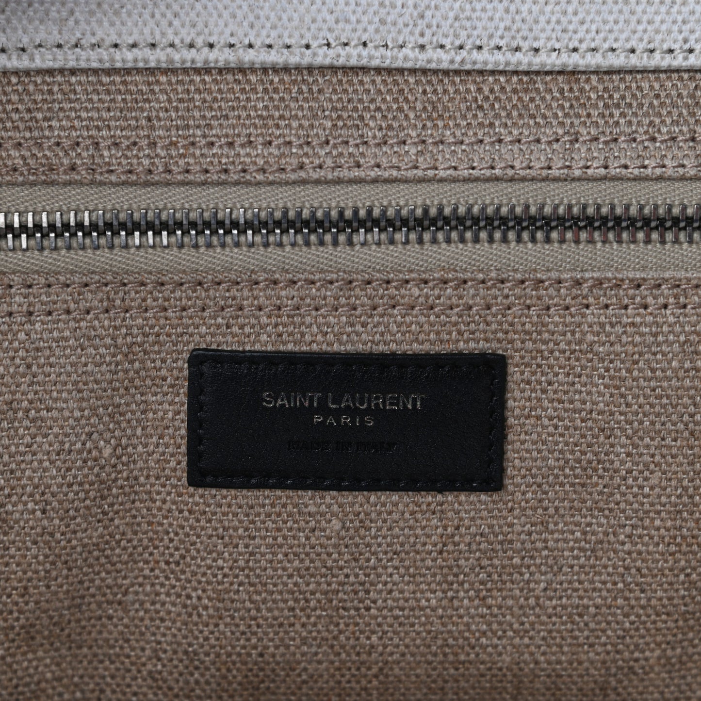 Linen Calfskin Rive Gauche Tote Optic White