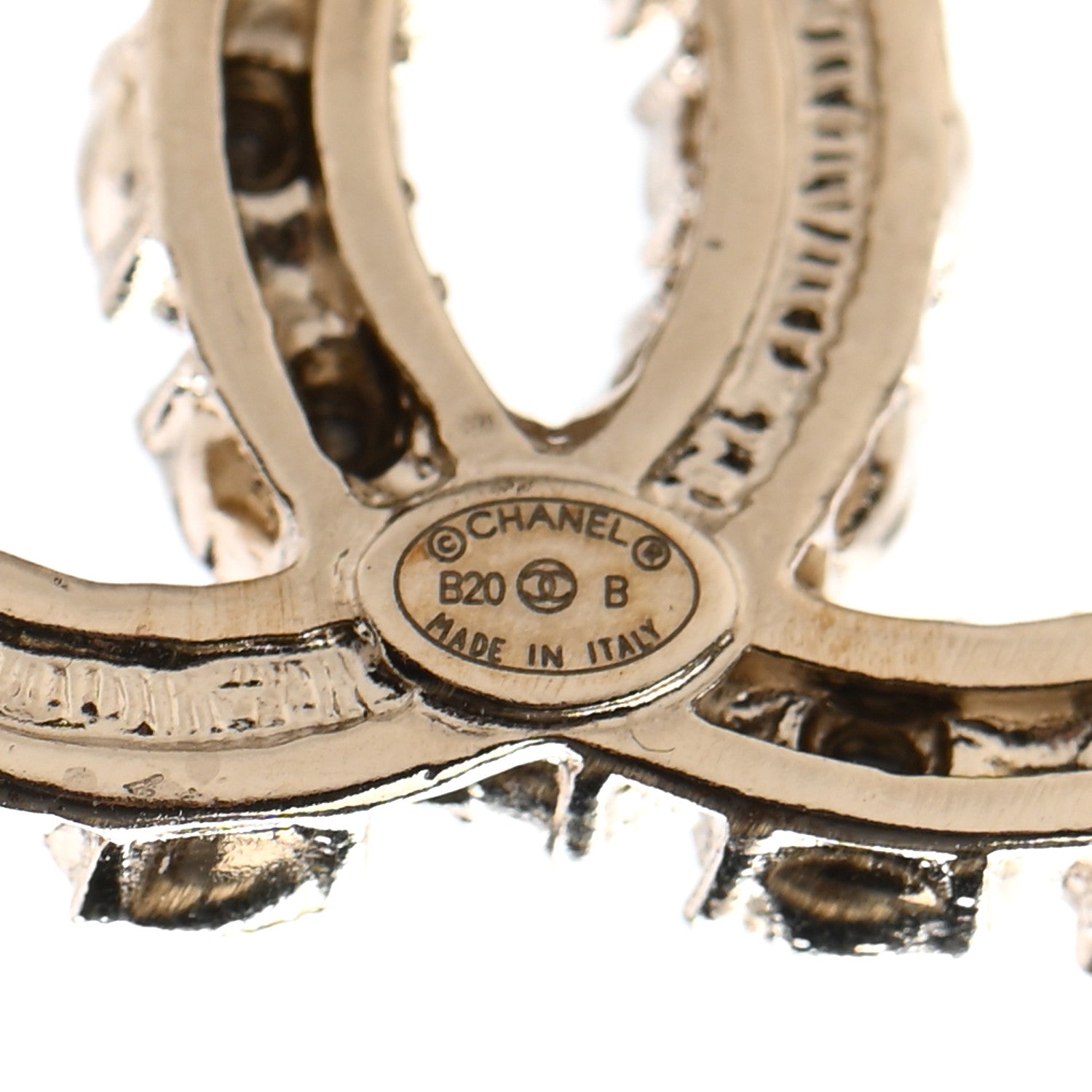 Chanel Crystal Pearl CC Dazzling Domino Earrings Gold 4 of 4