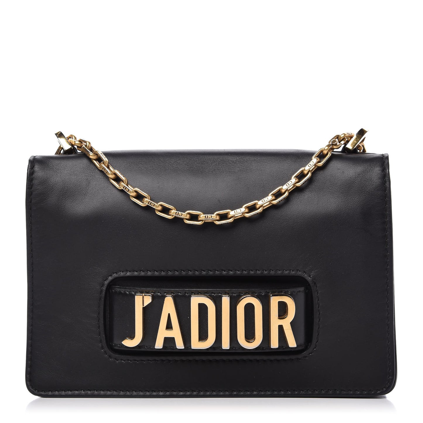 Calfskin J'Adior Chain Flap Bag Black