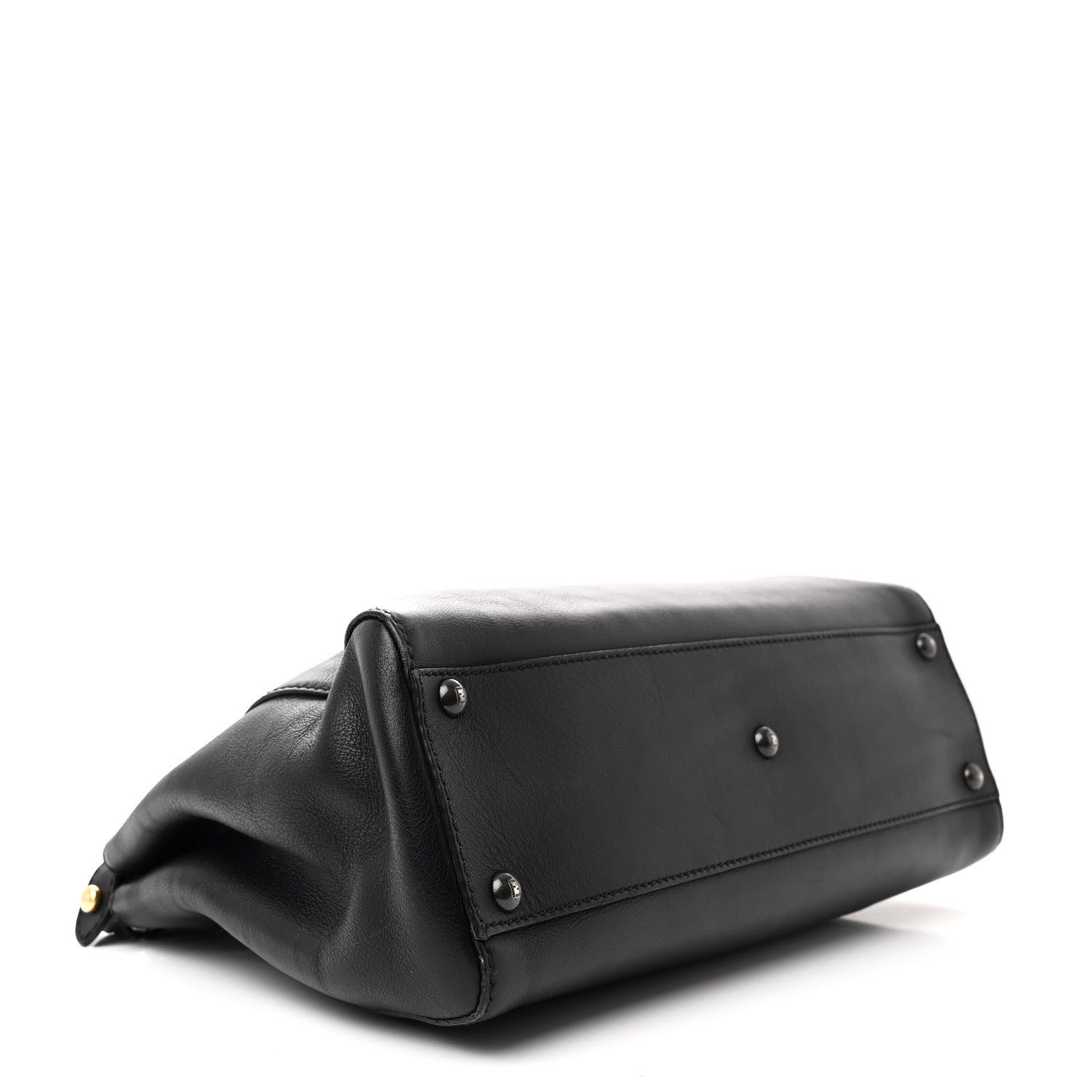 Fendi Vitello Seta Shiny Nappa Medium Peekaboo Iconic Satchel Black 4 of 15