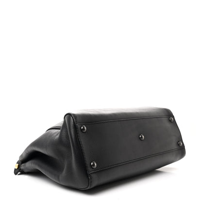 Fendi Vitello Seta Shiny Nappa Medium Peekaboo Iconic Satchel Black 4 of 15