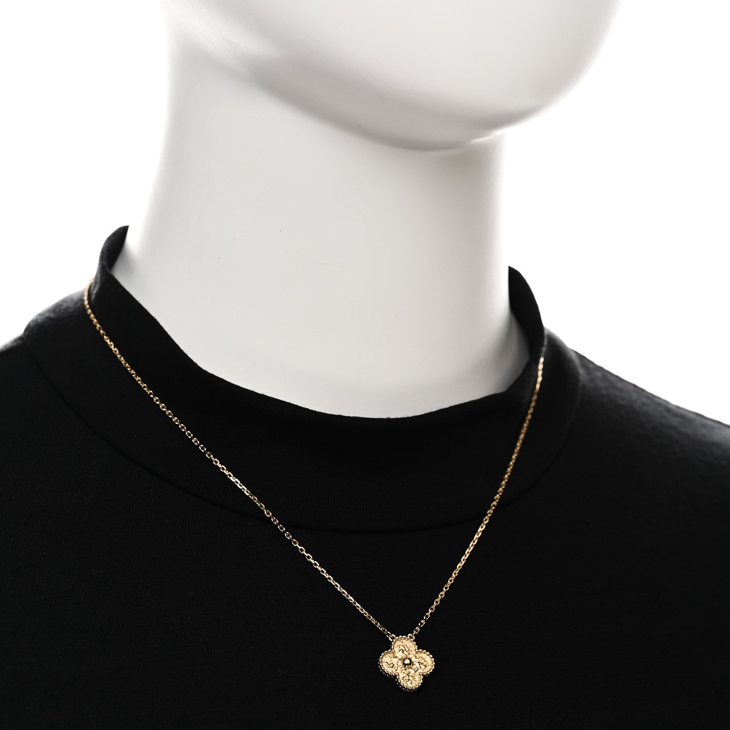 Van Cleef & Arpels 18K Yellow Gold Vintage Alhambra Pendant Necklace 2 of 7